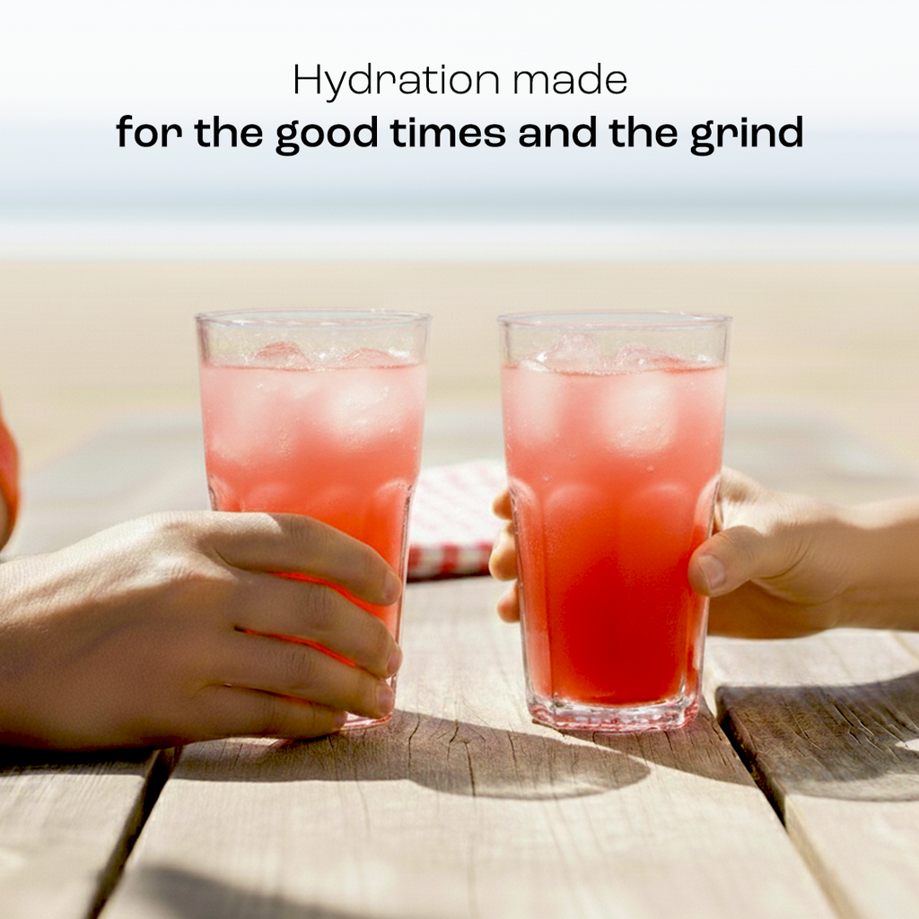 Sugar-Free Electrolyte Recovery Powder for Hydration in refreshing drinks shared by people.