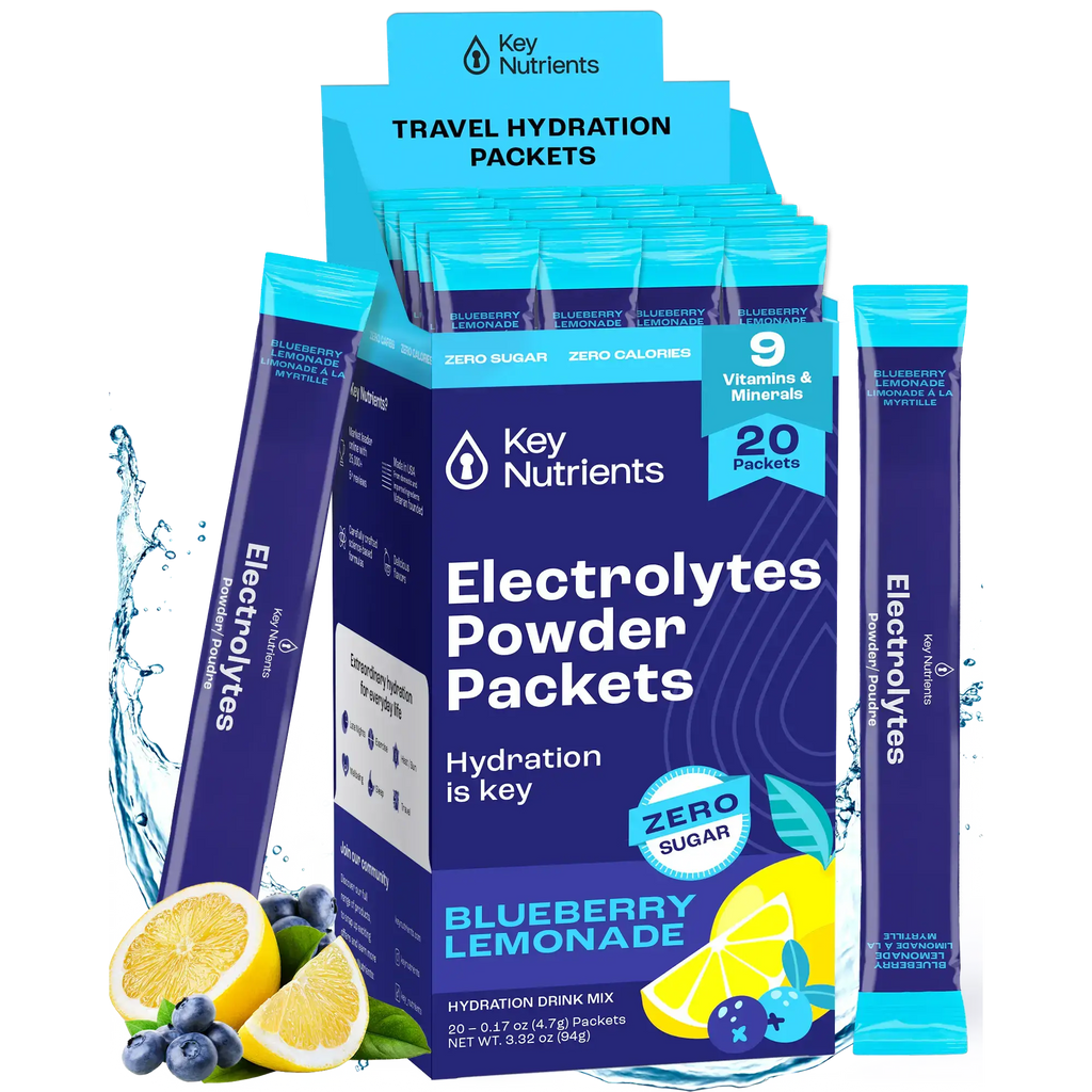 Sugar-Free Electrolyte Recovery Powder for Hydration travel hydration packets with blueberry lemonade flavor