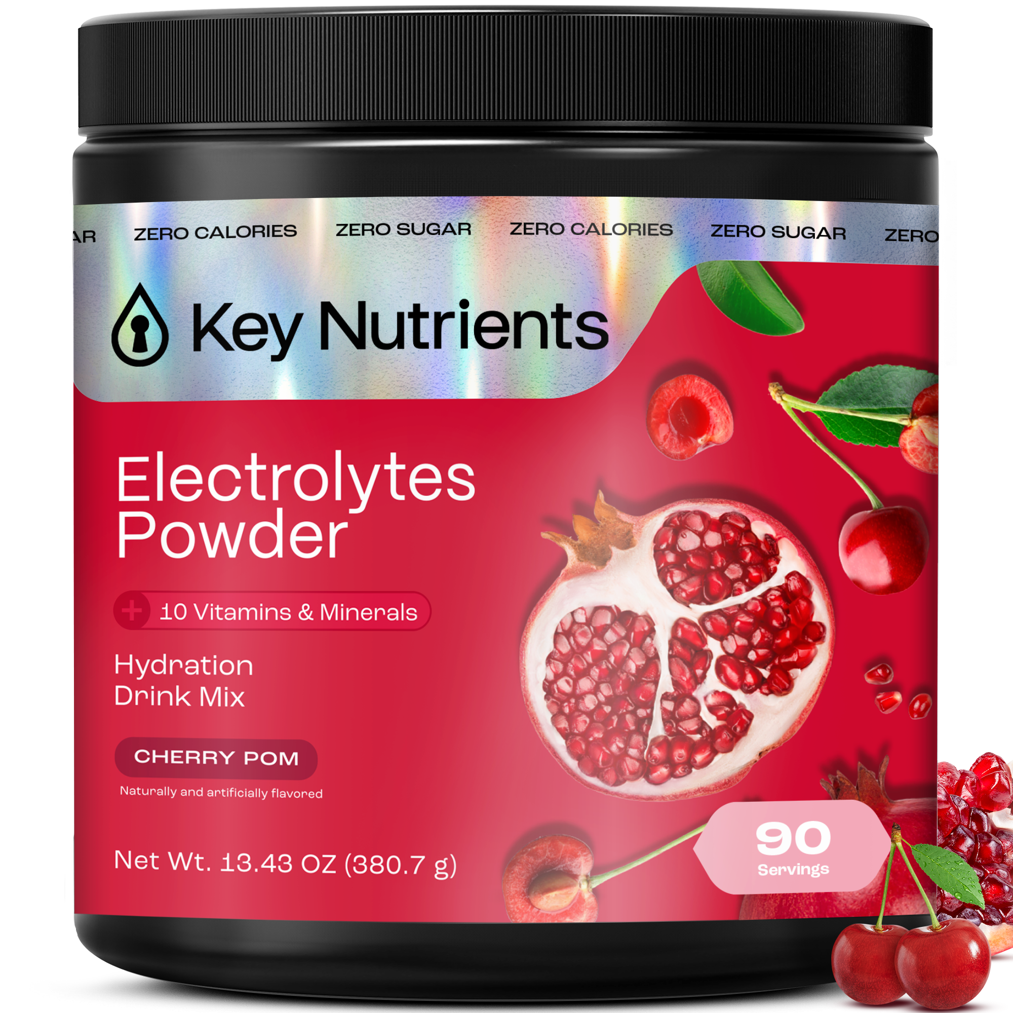 Sugar-Free Electrolyte Recovery Powder for Hydration in Cherry Pom flavor for enhanced hydration and performance.