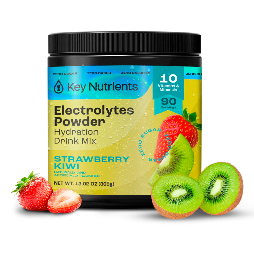Sugar-Free Electrolyte Recovery Powder for Hydration with Strawberry Kiwi flavor, 13.02 oz, 90 servings.