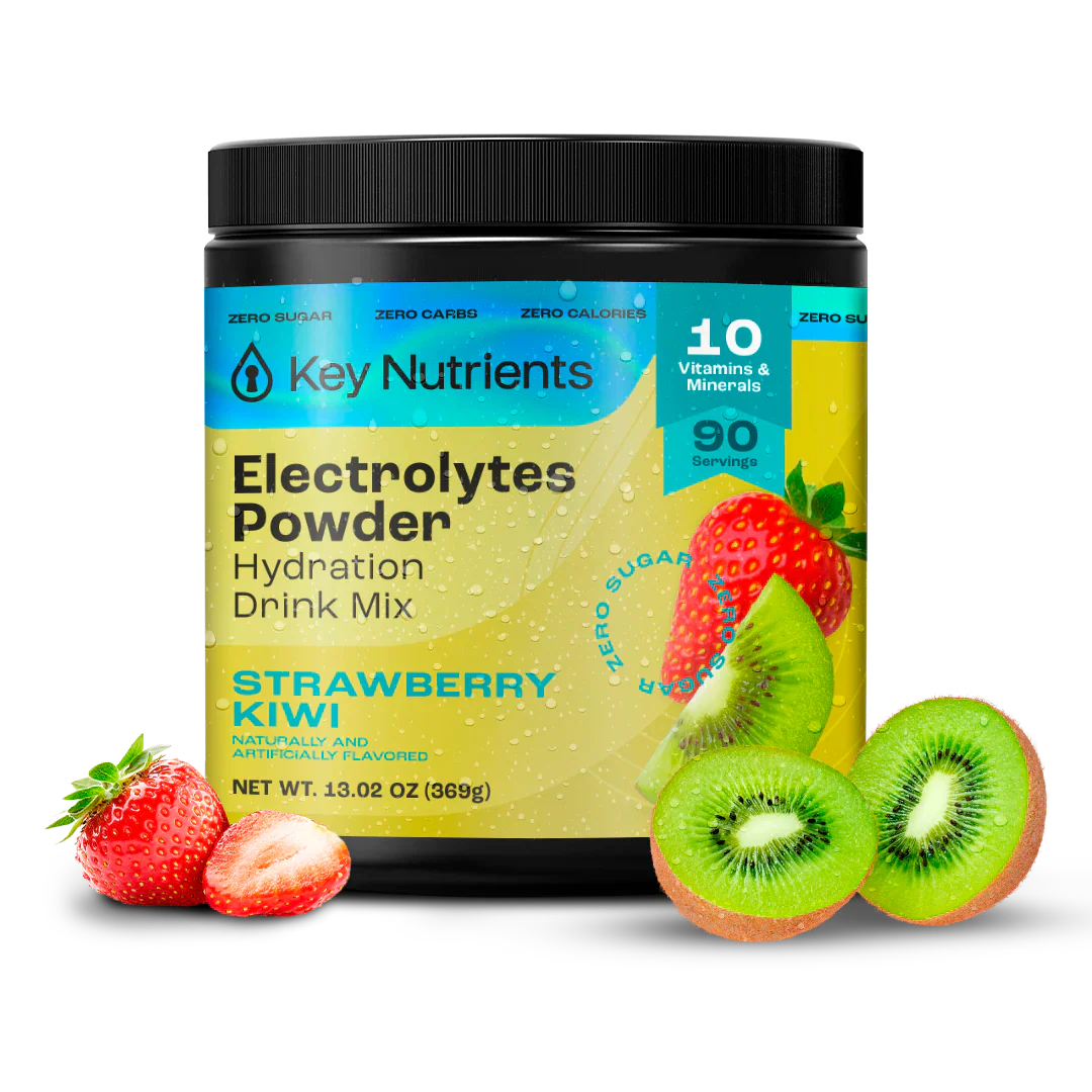 Sugar-Free Electrolyte Recovery Powder for Hydration with Strawberry Kiwi flavor, 13.02 oz, 90 servings.
