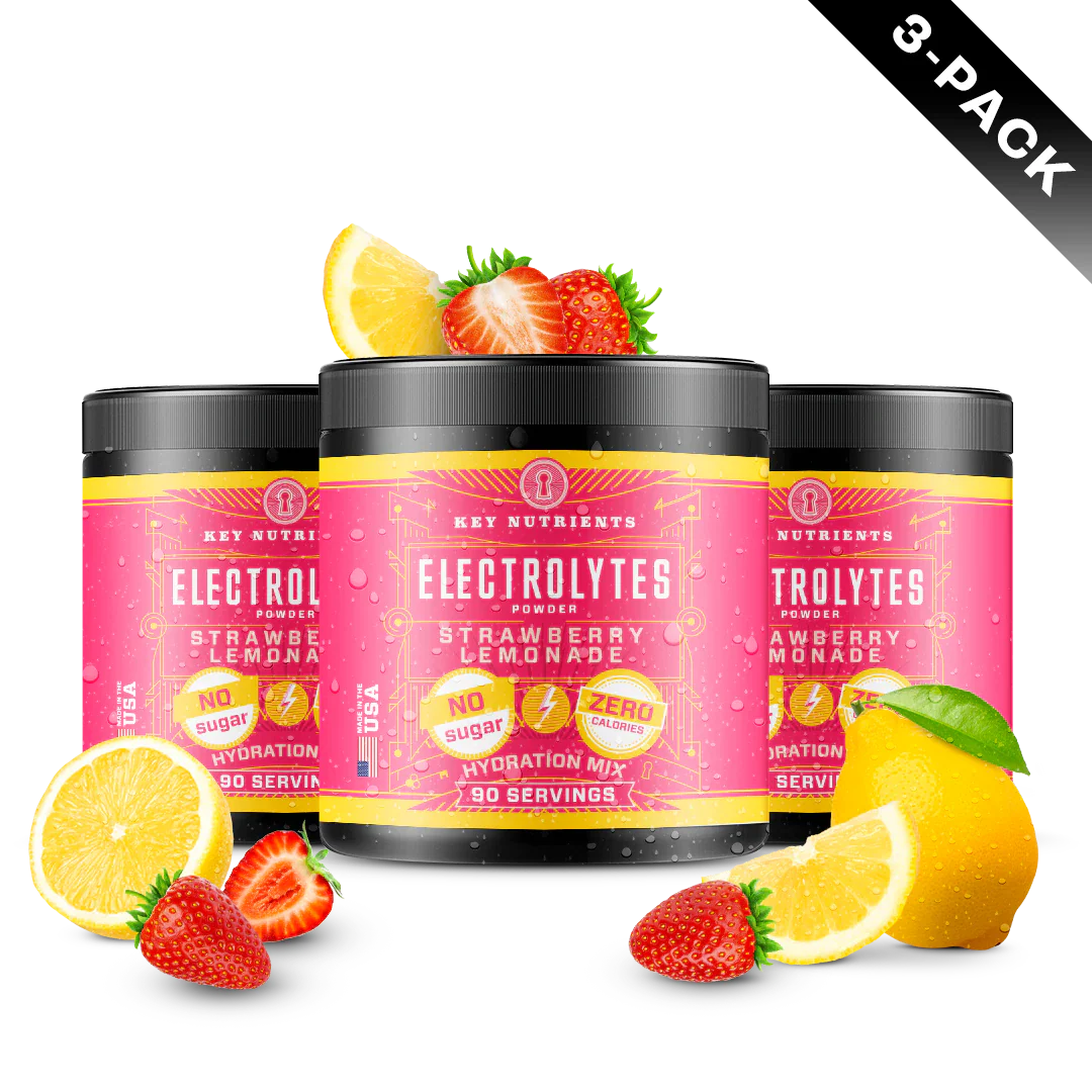 Sugar-Free Electrolyte Recovery Powder for Hydration - 3 Pack Strawberry Lemonade Flavor