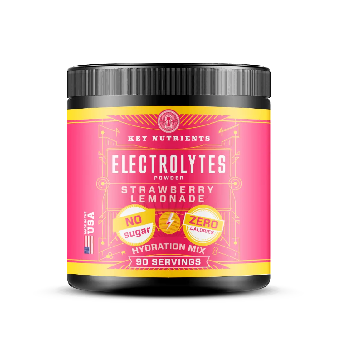 Sugar-Free Electrolyte Recovery Powder for Hydration in Strawberry Lemonade flavor, 90 servings.