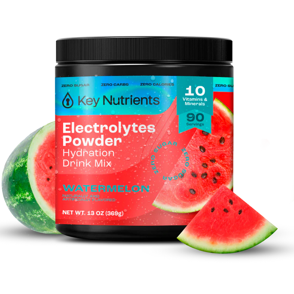 Sugar-Free Electrolyte Recovery Powder for Hydration - Watermelon flavor, 10 vitamins & minerals in a hydration drink mix.