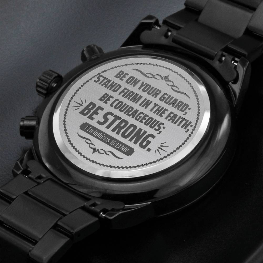 Be On Your Guard Bible Verse Men's Watch