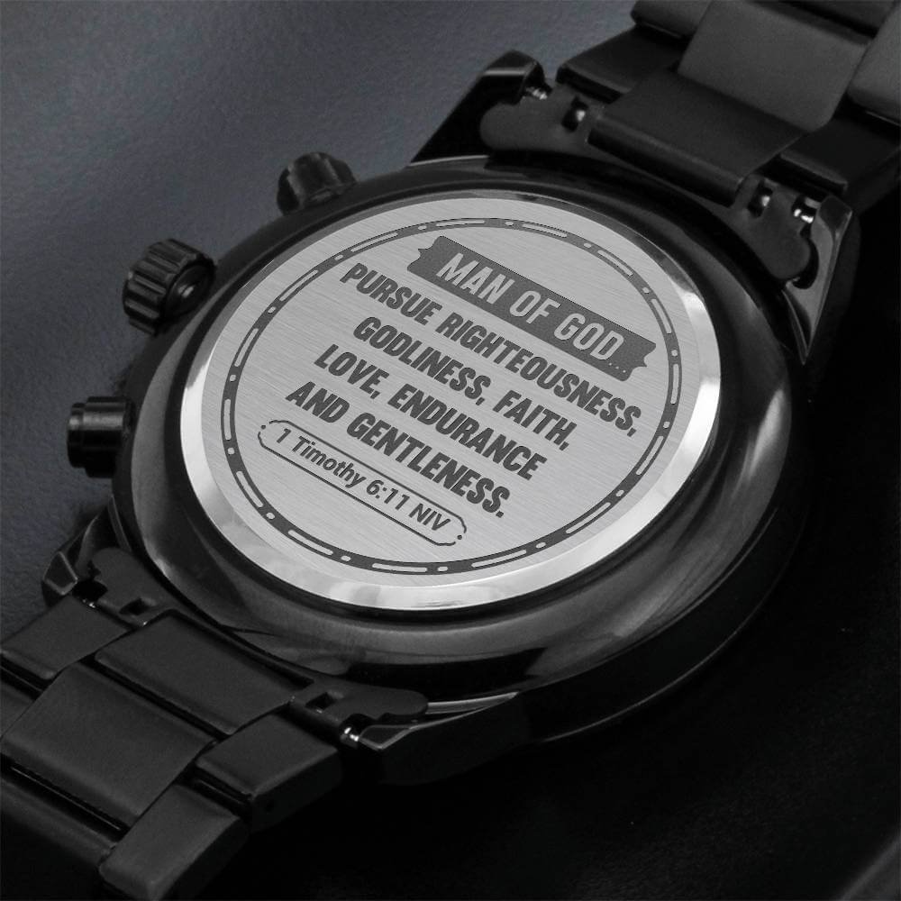 Man of God Bible Verse Watch Christian Men's Gift