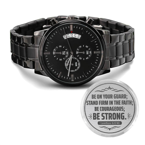 Be On Your Guard Bible Verse Men's Watch