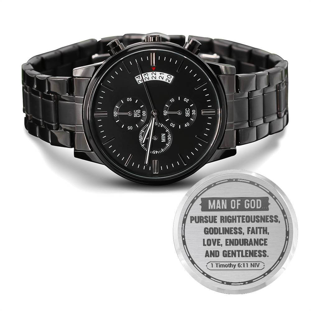 Man of God Bible Verse Watch Christian Men's Gift