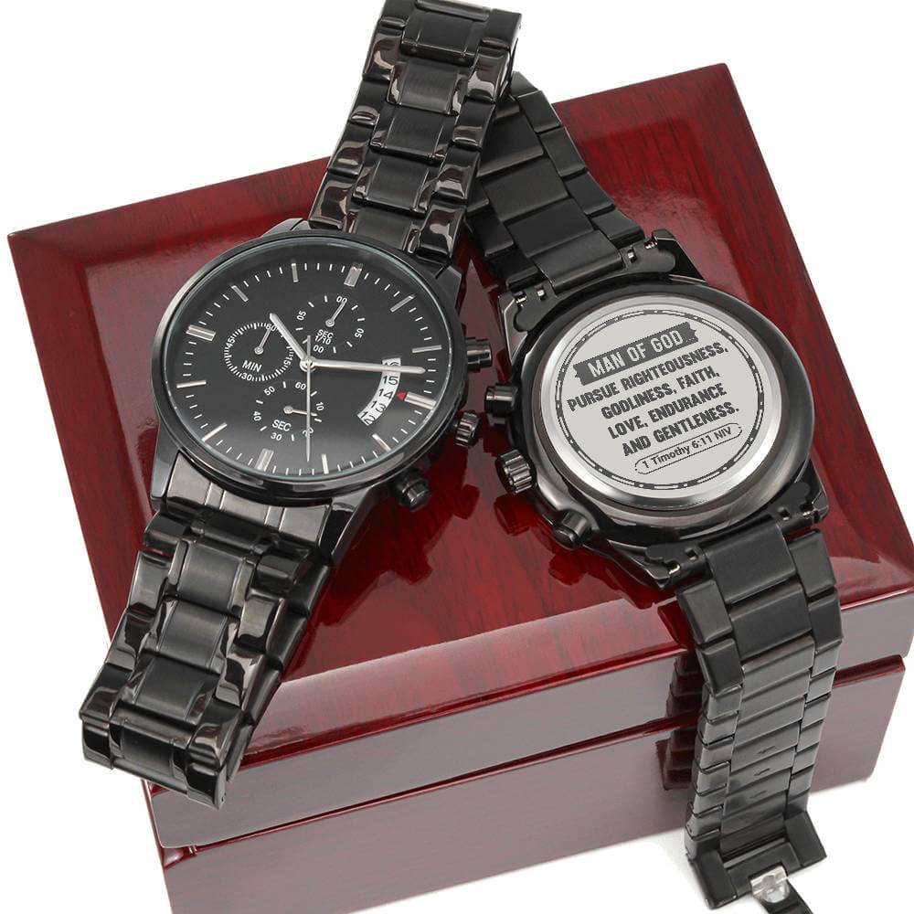 Man of God Bible Verse Watch Christian Men's Gift