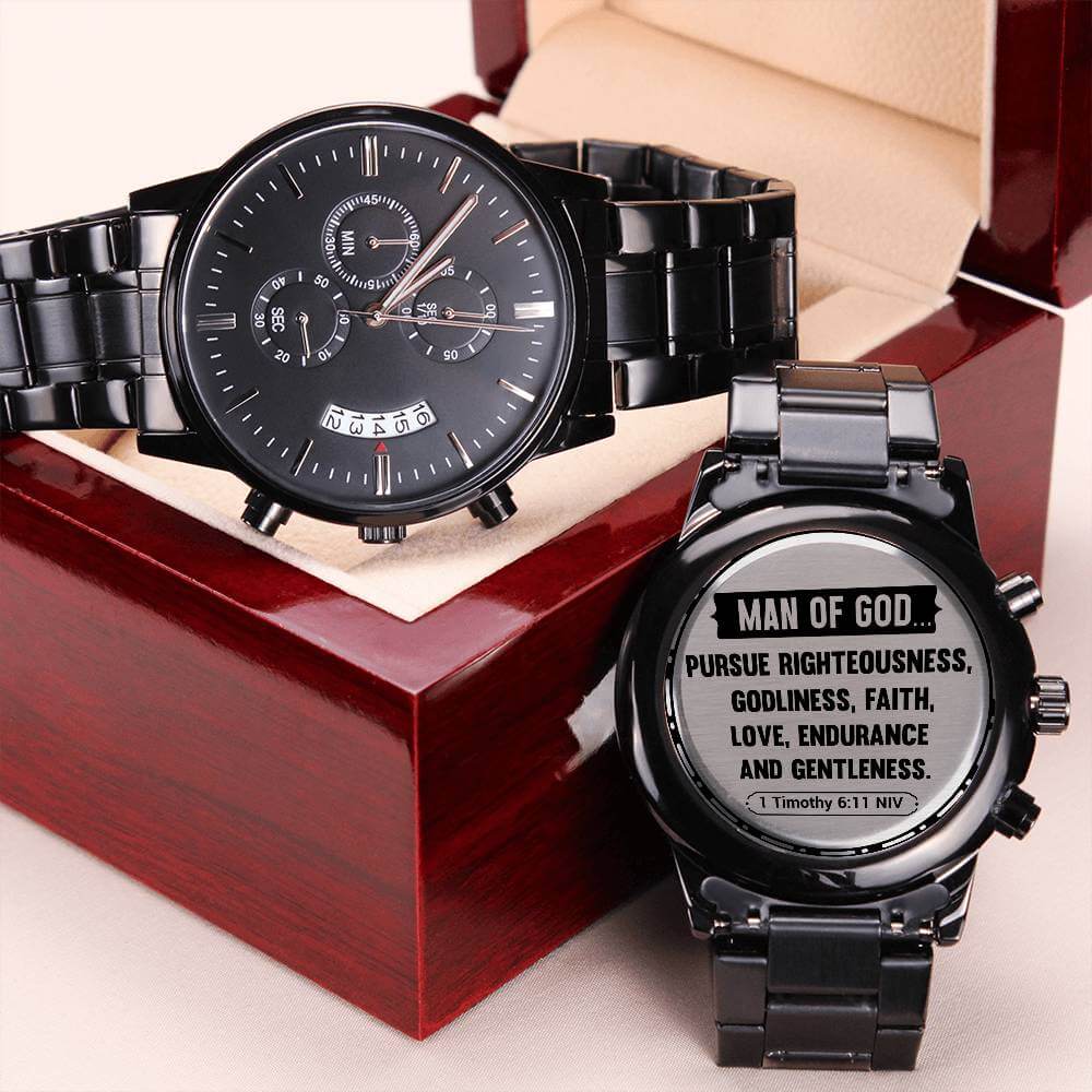 Man of God Bible Verse Watch Christian Men's Gift