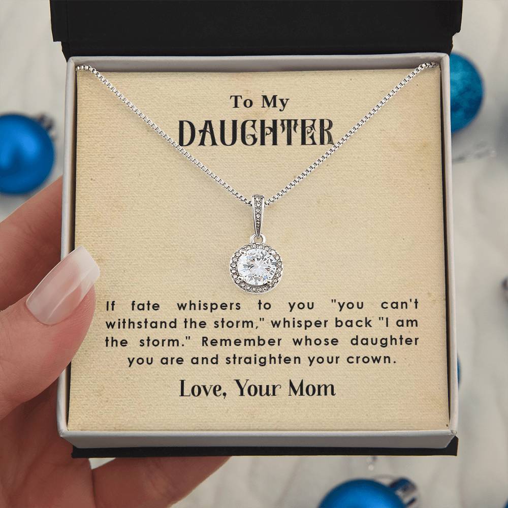 Eternal Hope Necklace | Cushion-Cut CZ Pendant | 14K White Gold | Gift for Her