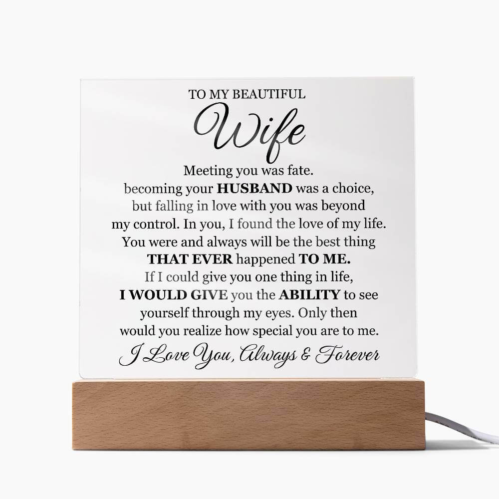 Romantic Acrylic Gift for Wife with Message