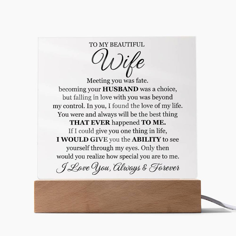 To My Beautiful Wife (Printed) – Acrylic Square