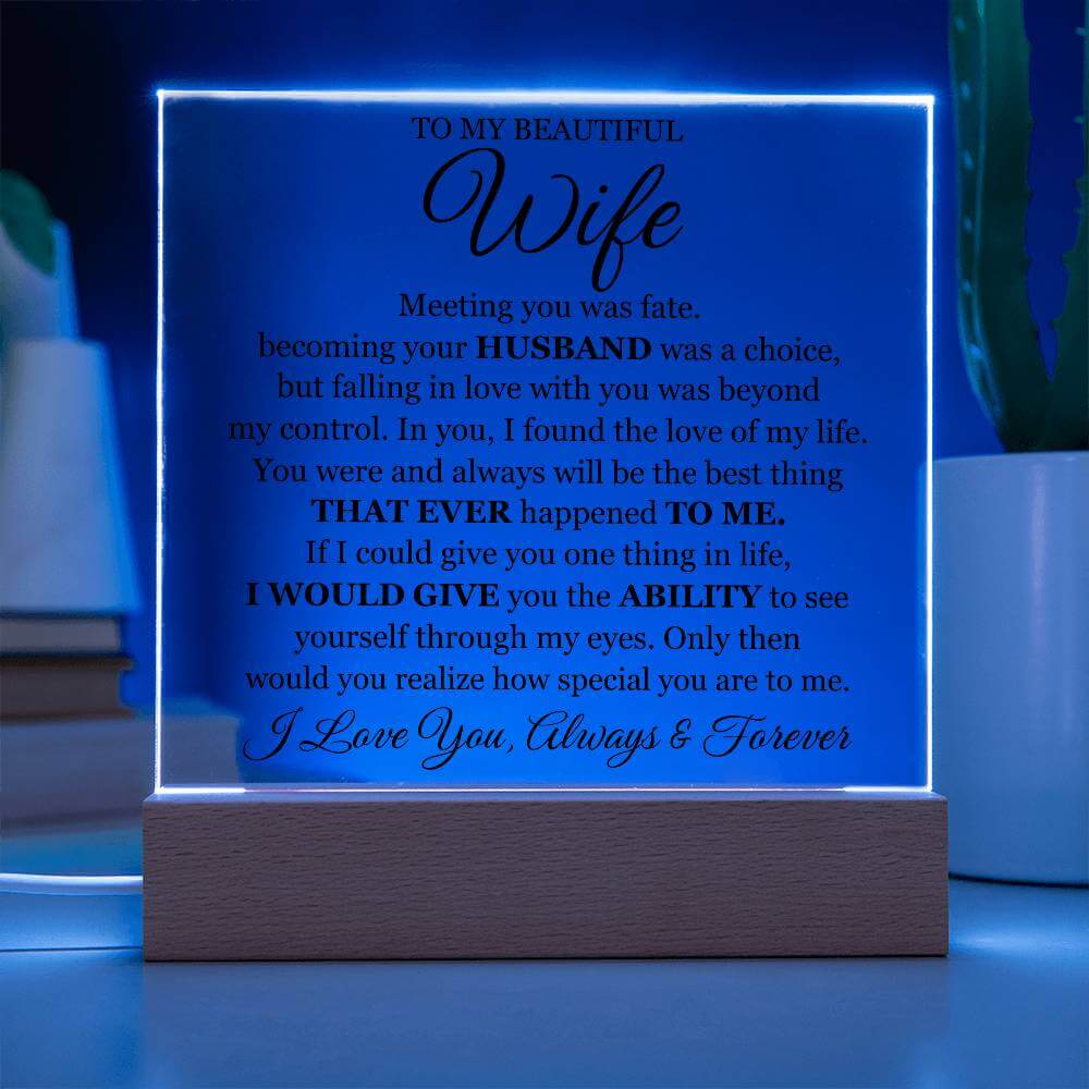 Romantic Acrylic Gift for Wife with Message