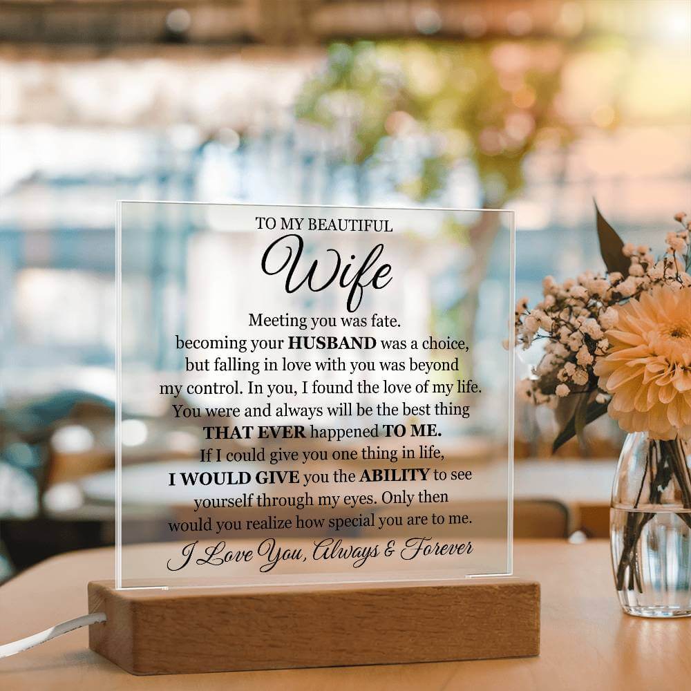 Romantic Acrylic Gift for Wife with Message
