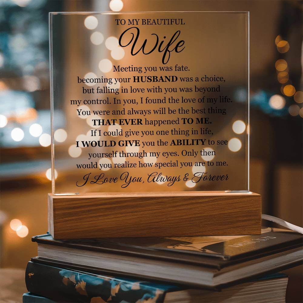 Romantic Acrylic Gift for Wife with Message