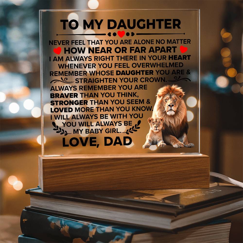 To My Daughter Braver - Acrylic Square