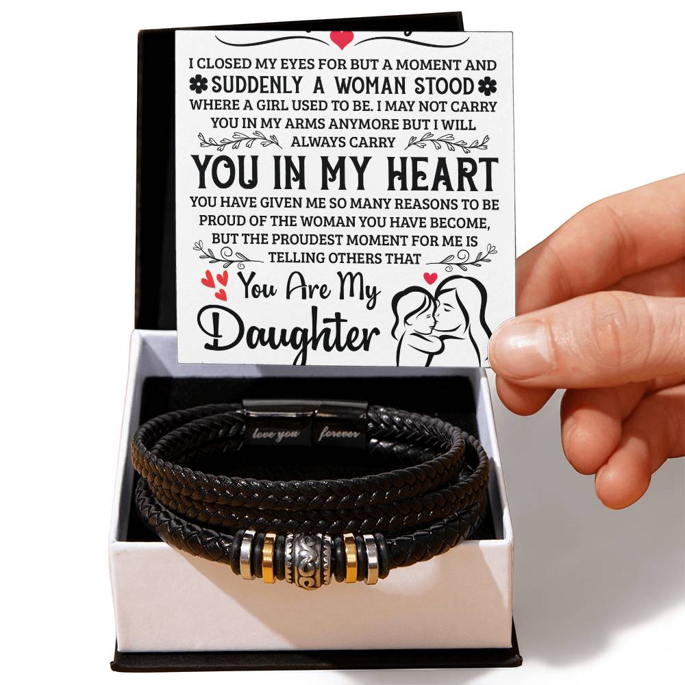 To My Stepdad Choice to Love bracelet gift with heartfelt message in box, perfect for special occasions.