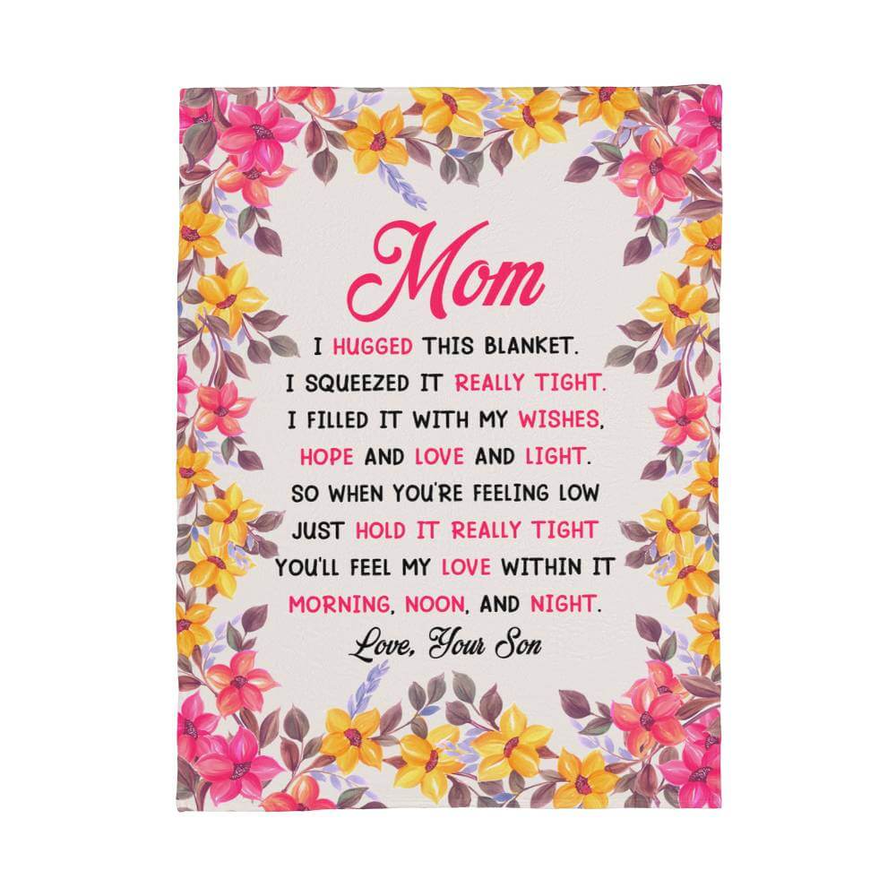 Coral Fleece Blanket Gift for Mom with Loving Message