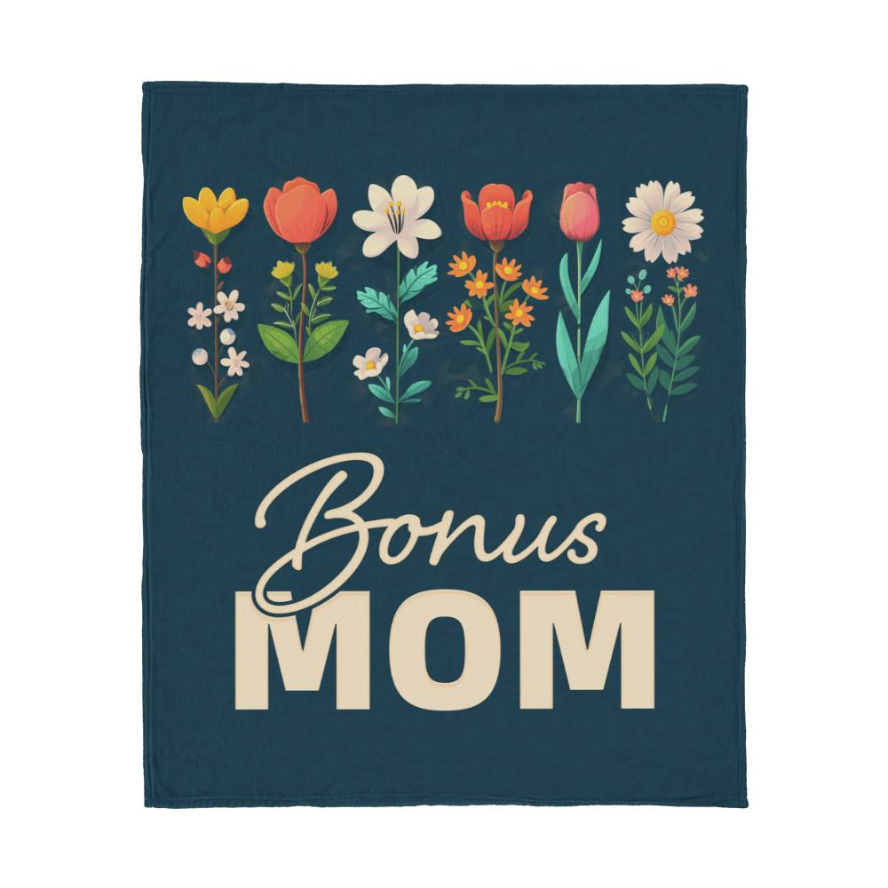 Bonus Mom Jersey Fleece Blanket Gift