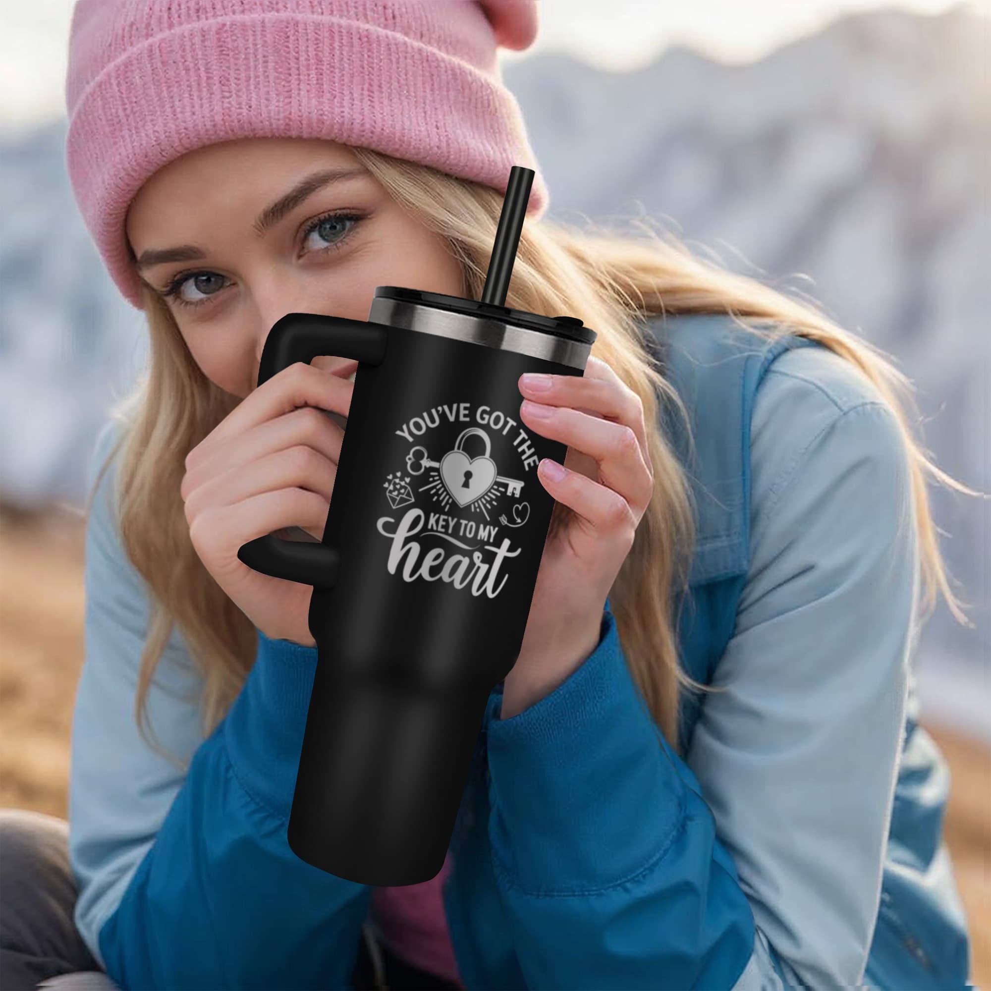 Romantic Key to My Heart Tumbler Gift