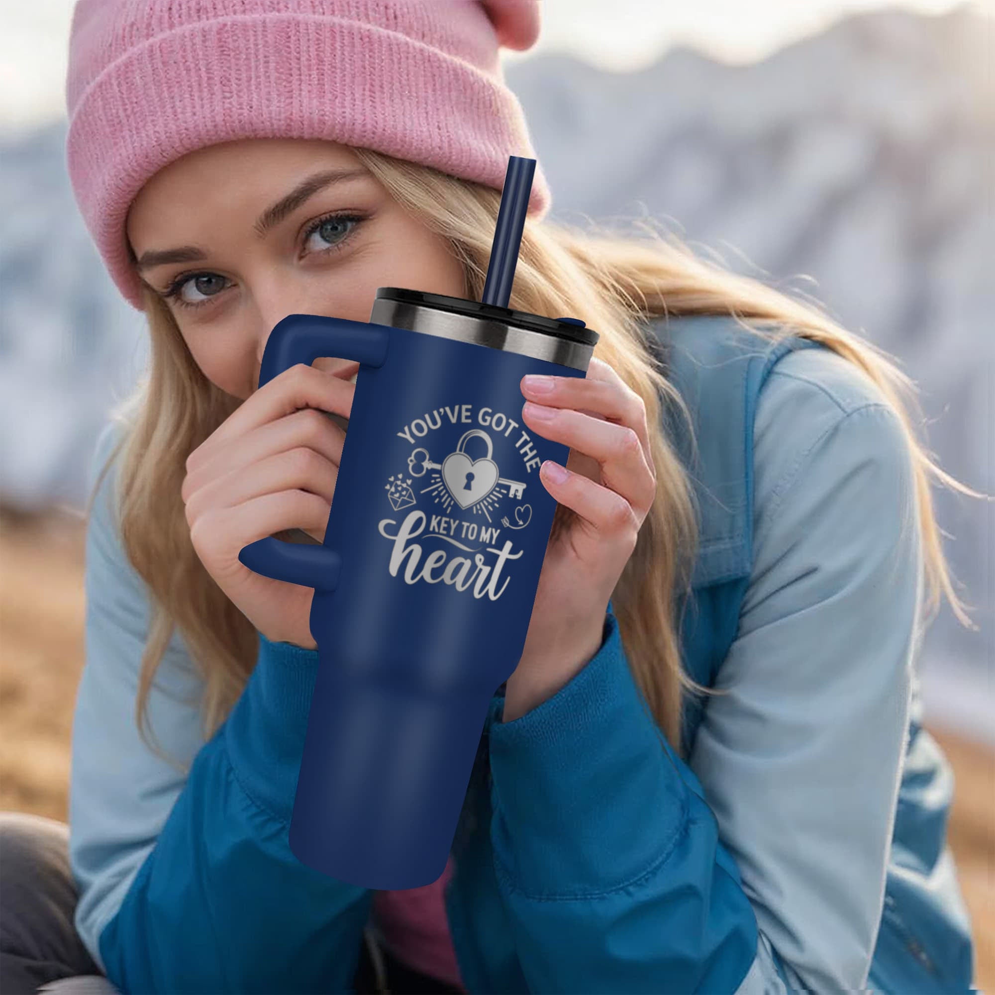 Romantic Key to My Heart Tumbler Gift
