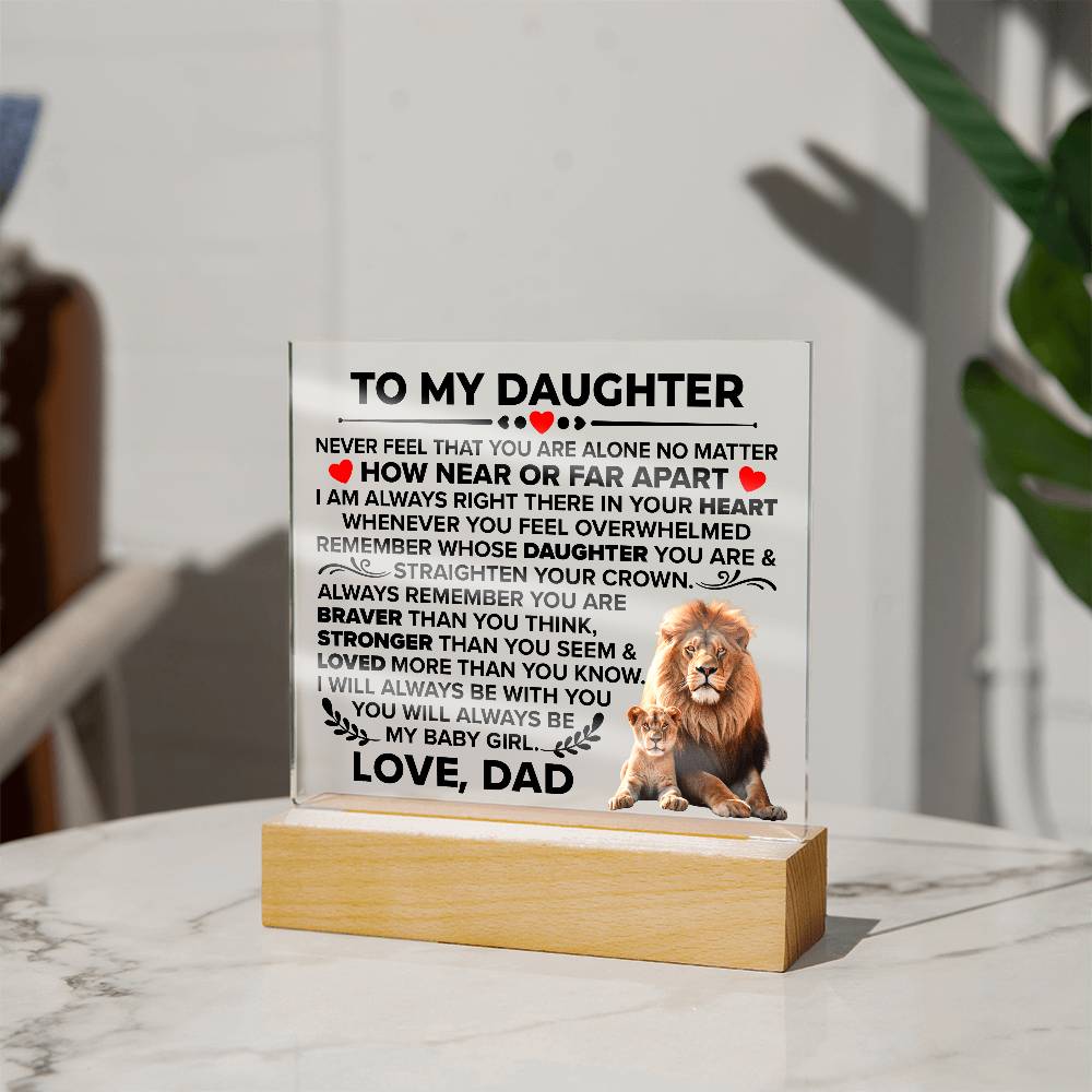 To My Daughter Braver - Acrylic Square