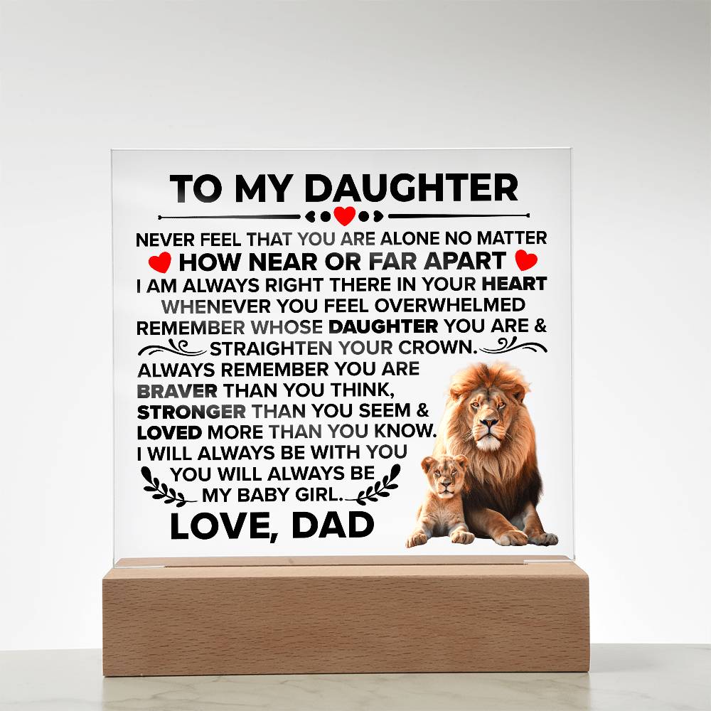 To My Daughter Braver - Acrylic Square