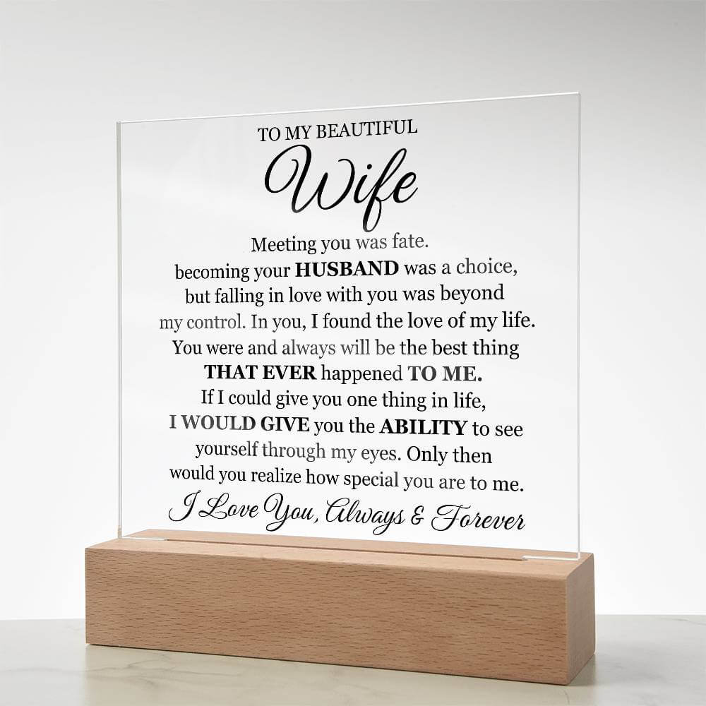 Romantic Acrylic Gift for Wife with Message