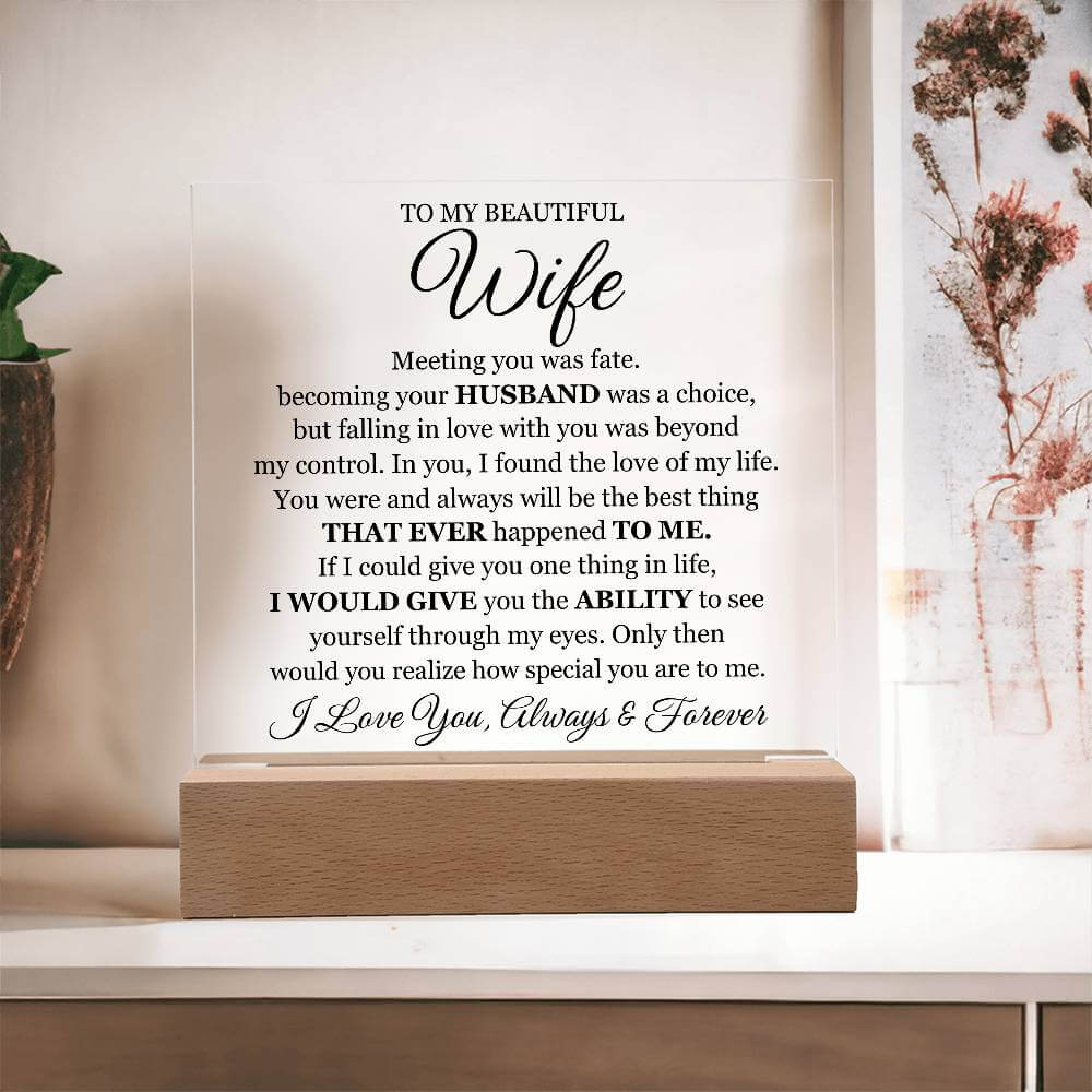 Romantic Acrylic Gift for Wife with Message