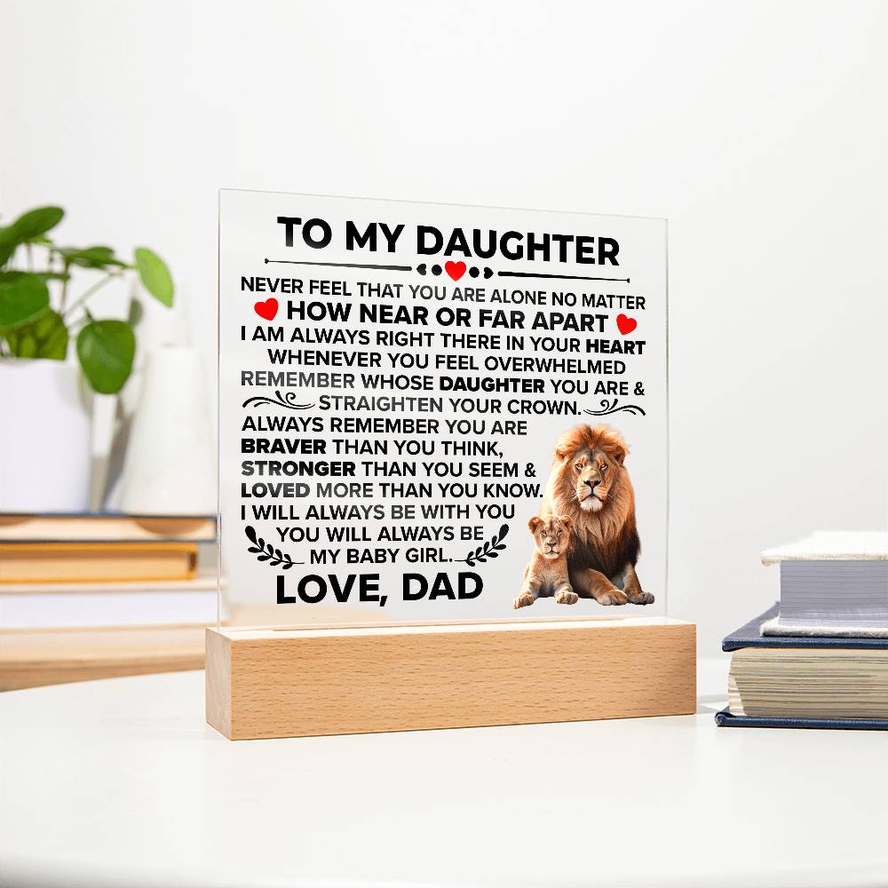 To My Daughter Braver - Acrylic Square