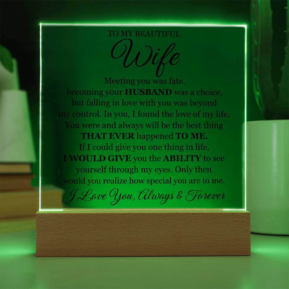 Romantic Acrylic Gift for Wife with Message