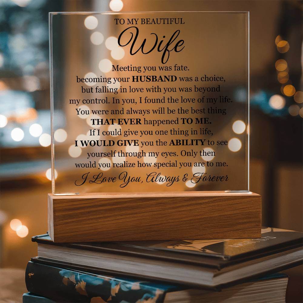Romantic Acrylic Gift for Wife with Message