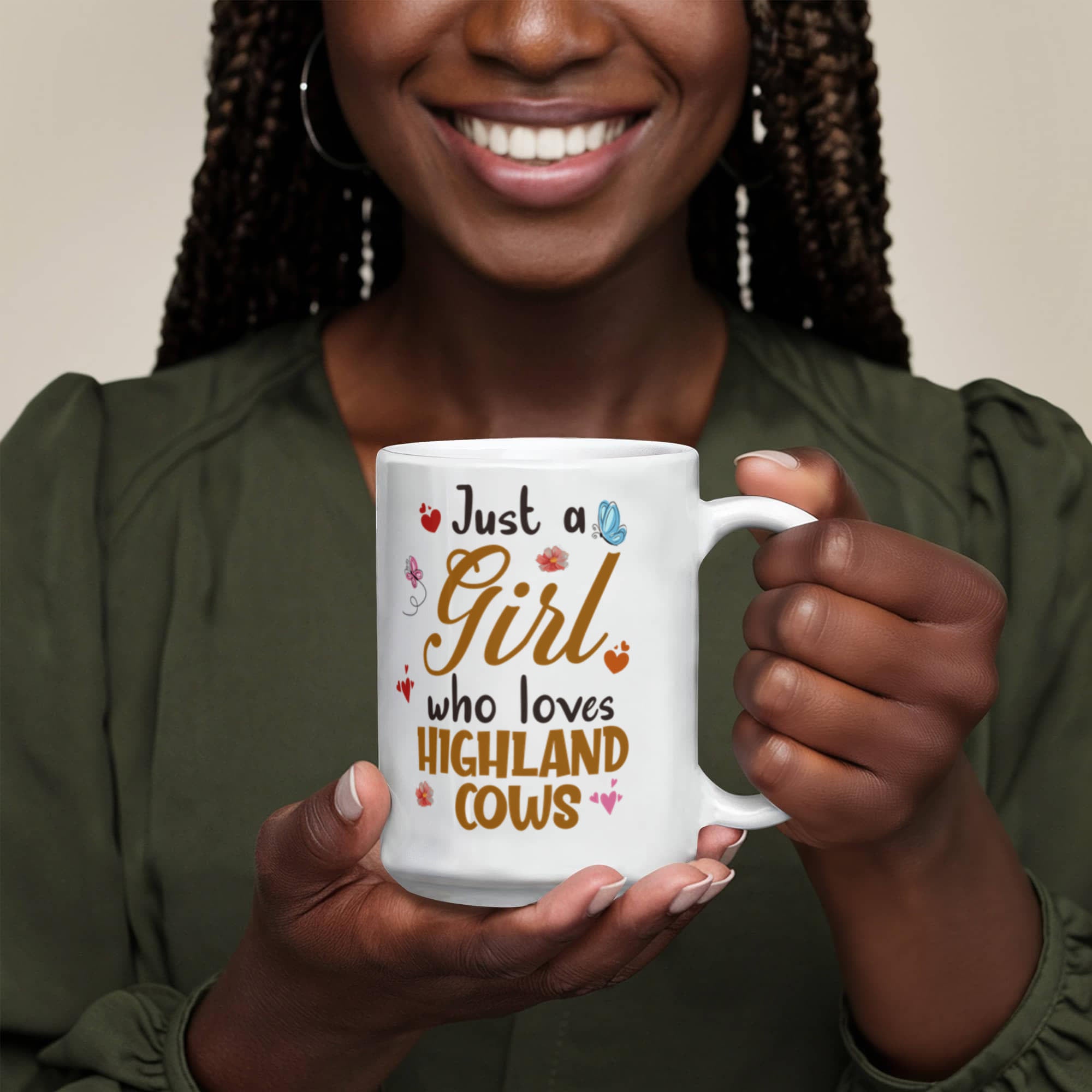 Just a Girl Ceramic Mug Gift Cute Aesthetic Coffee Cup