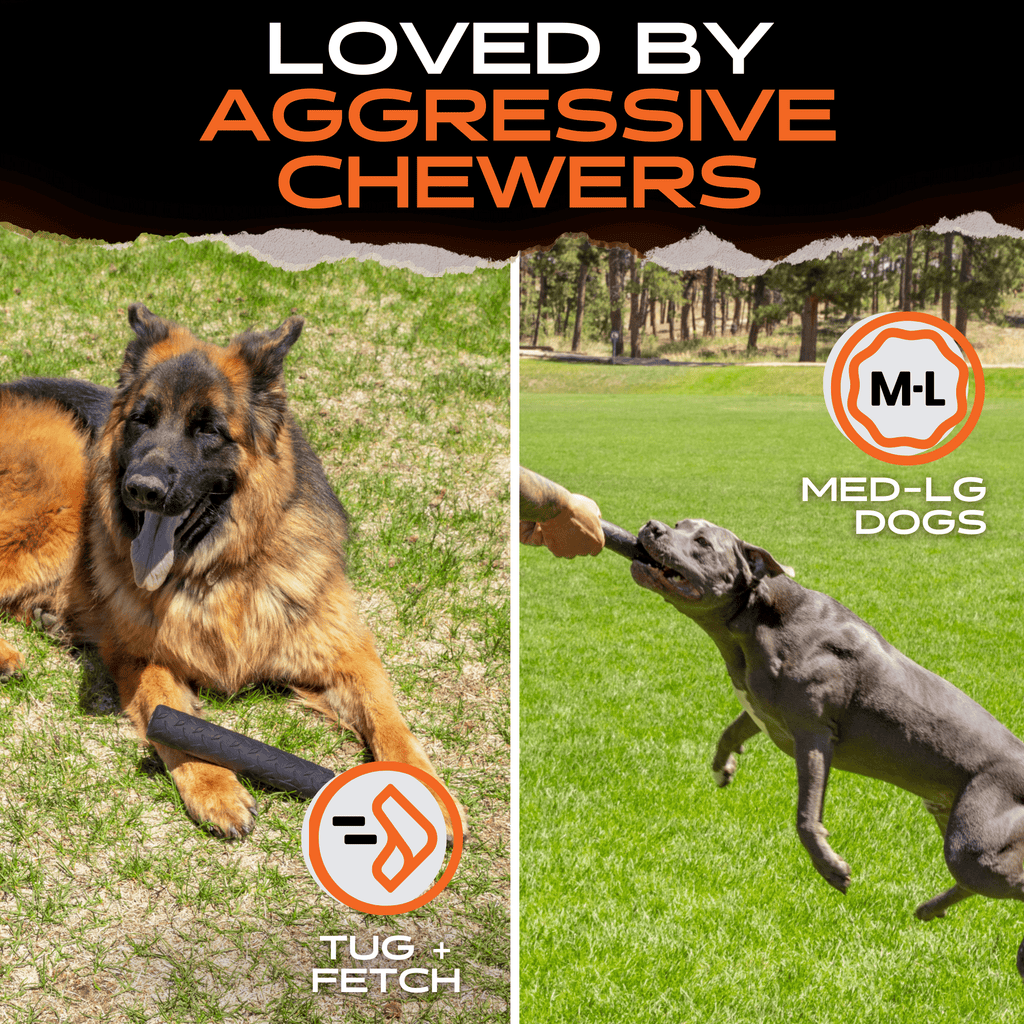 Best Dog Chew Stick for Aggressive Chewers, durable chew toy for large dogs enjoying tug and fetch.