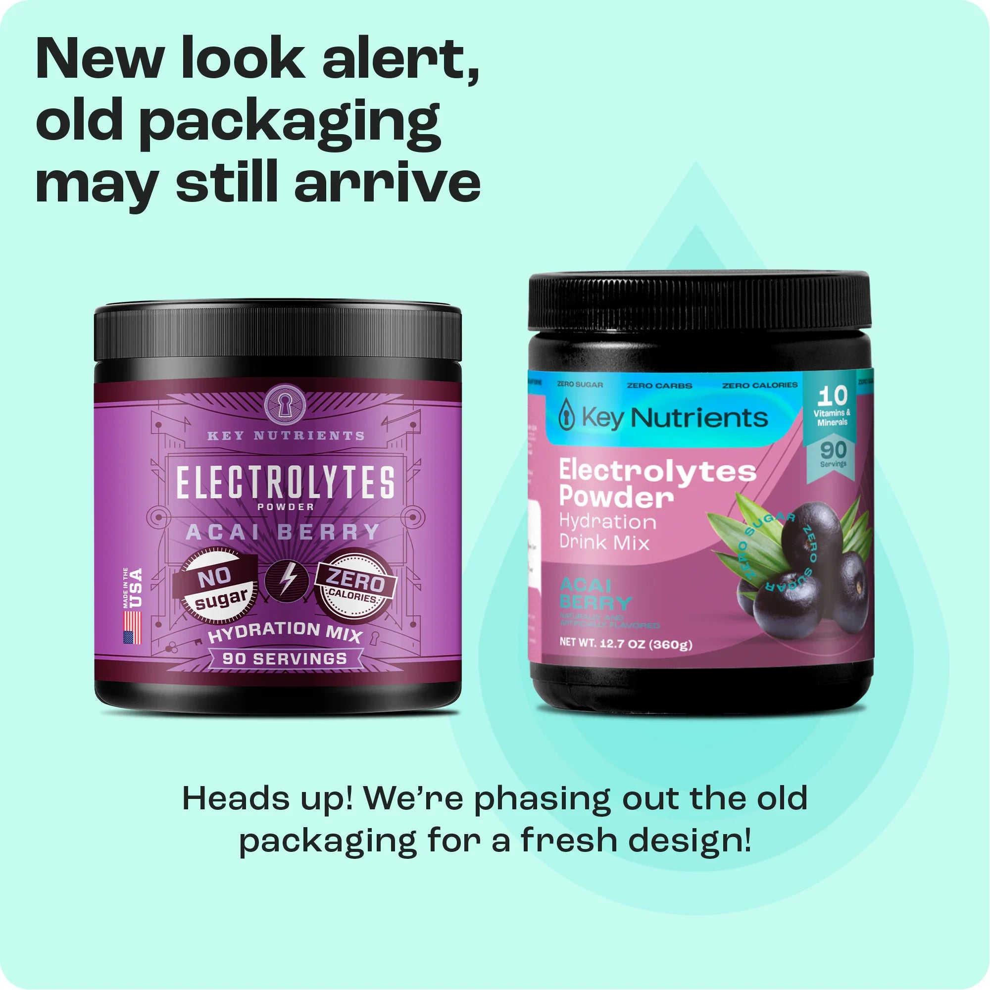 Sugar-Free Electrolyte Recovery Powder for Hydration new look alert packaging change