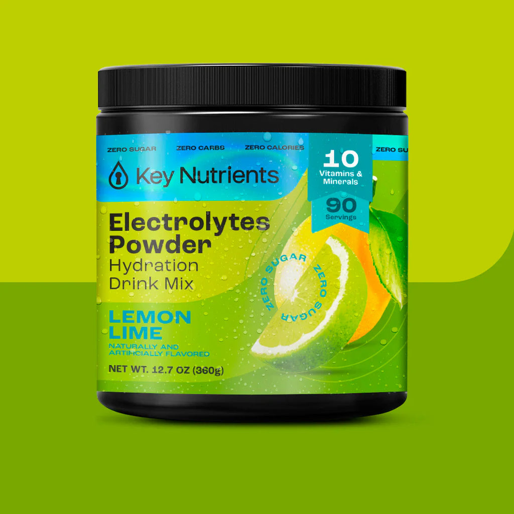 Sugar-Free Electrolyte Recovery Powder for Hydration with lemon-lime flavor and 10 vitamins & minerals.