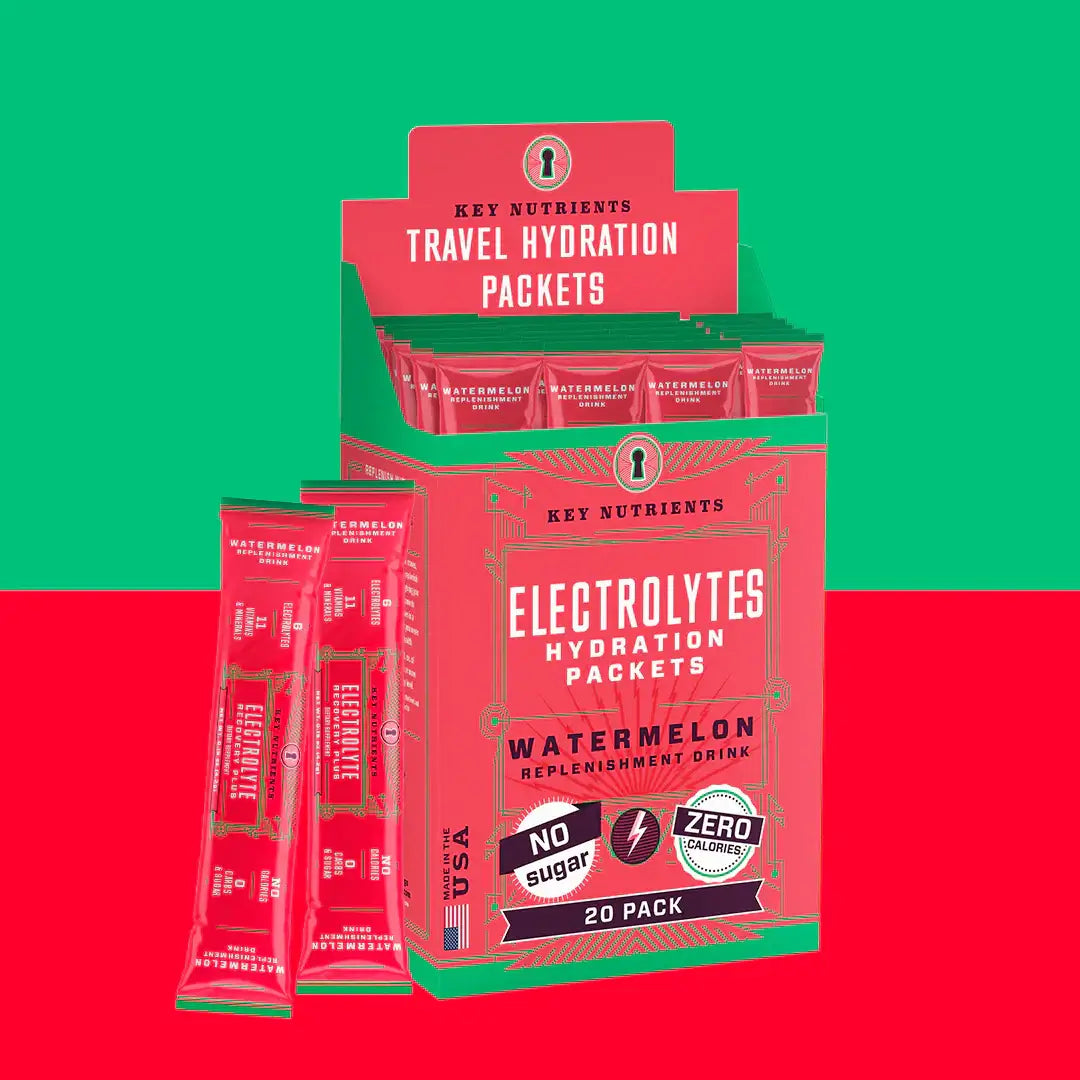 Sugar-Free Electrolyte Recovery Powder for Hydration in travel packets for convenient hydration.